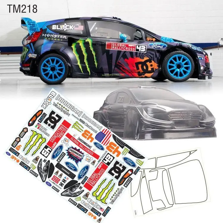 Team C TM218 1/10 On Road Foord Fiesta Rally набор прозрачных корпусов с наклейкой 210 мм для HPI TAMIYA HSP |