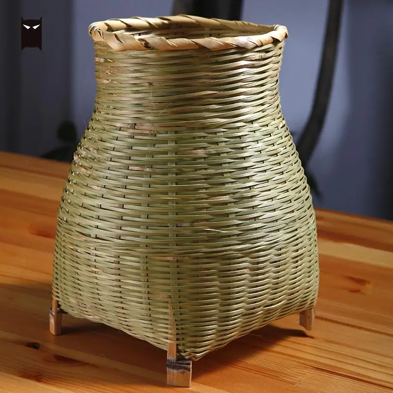 Маленькая плетеная Настольная мини лампа из бамбука и ротанга настольная в