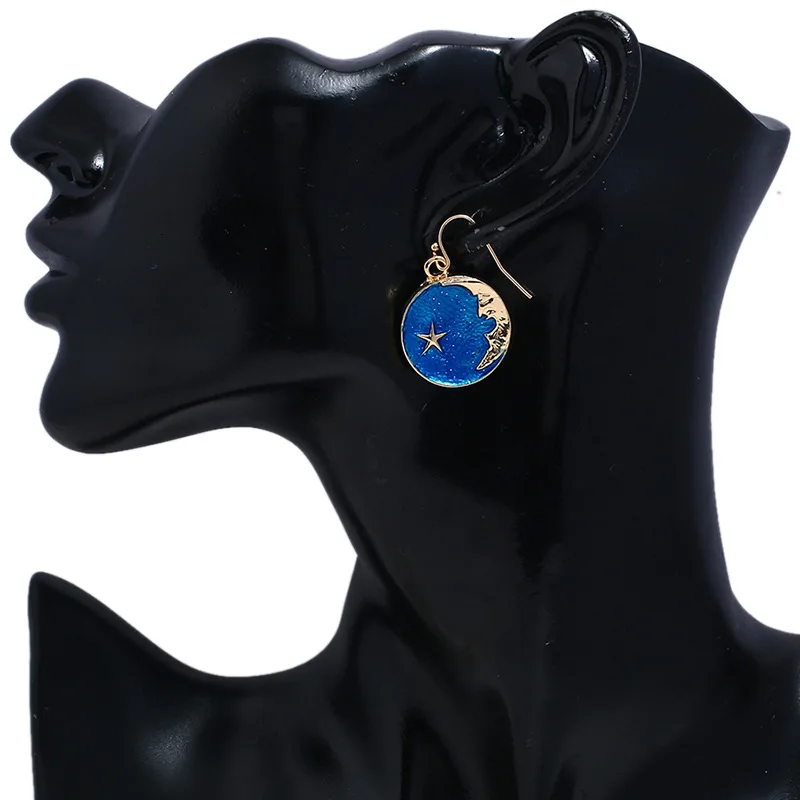 Винтажные серьги женские с подвесками ювелирные изделия со звездой эффектные