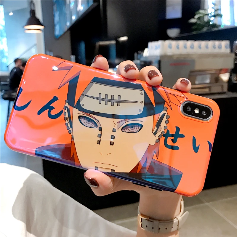 1 Наруто Аниме боль Саске Uzumaki чехол для iPhone 6 S 7 8 Plus X XR XS MAX мультфильм глянцевый Blu-Ray Мягкий силиконовый чехол - Цвет: 1
