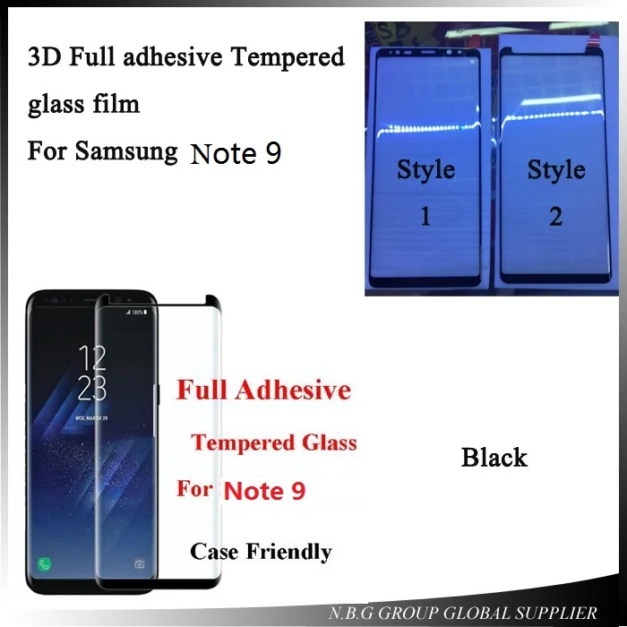 3D полное клейкое закаленное стекло Note 9 для SAMSUNG защитная пленка на весь экран Galaxy