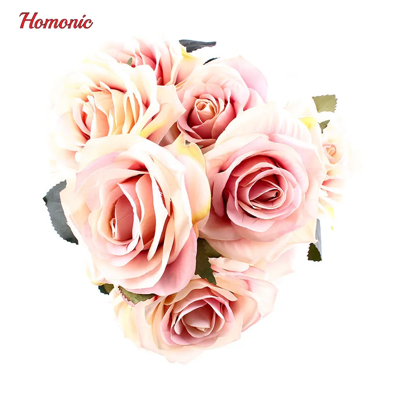 10 Глава Французской Розы Шелковый Цветочная Композиция Искусственные