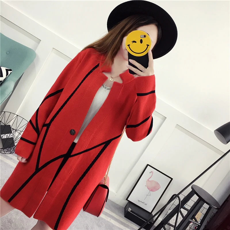 Tnlnzhyn 2019 осень зима женский свитер кардиган длинный с длинным рукавом Тонкий