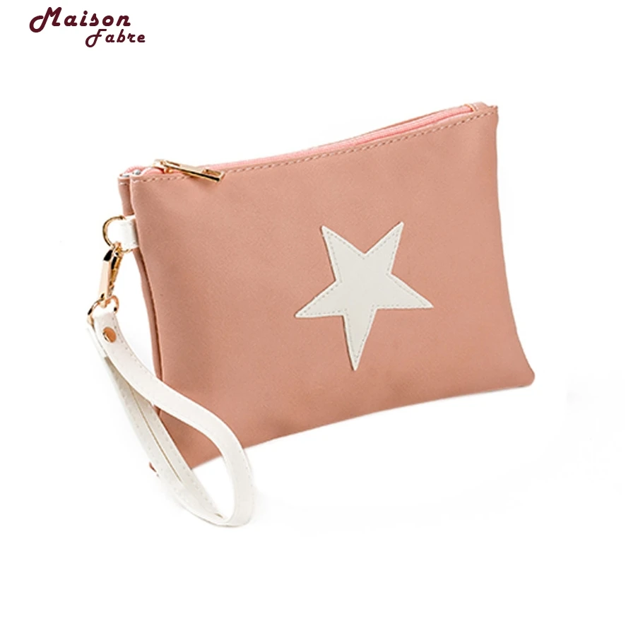 Женская сумка-конверт со звездами кошелек на молнии для монет держатель карт