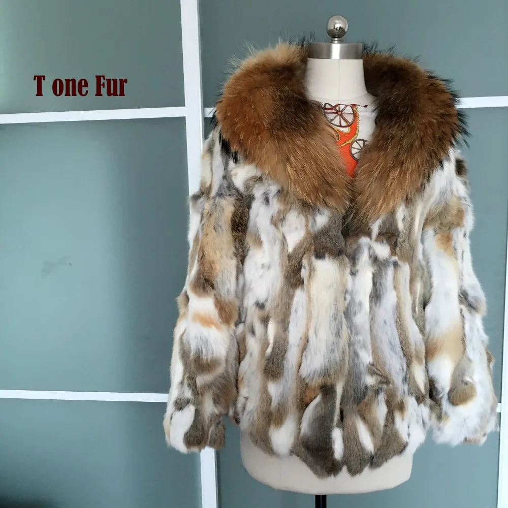 Шуба из 100% натурального кроличьего меха KSR63 2019|real rabbit fur coat|rabbit coatreal |