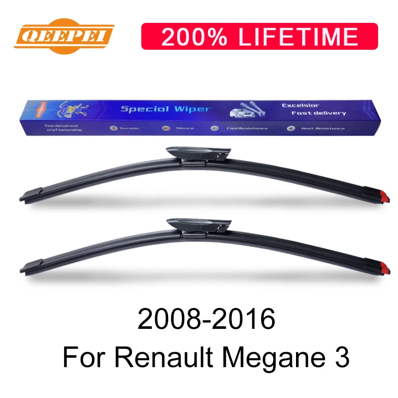 Qeepei дворник для рено меган 3 24 '' 16 2 шт. ветрового 2008 present натуральный каучук