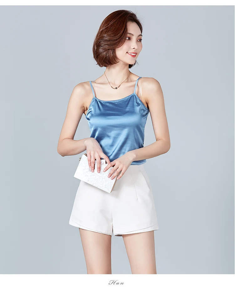 Jielur сексуальный женский жилет чистый цвет корейский шелк Camis повседневная 8 цветов топ на бретелях простые элегантные женские топы большие размеры Roupas Femininas