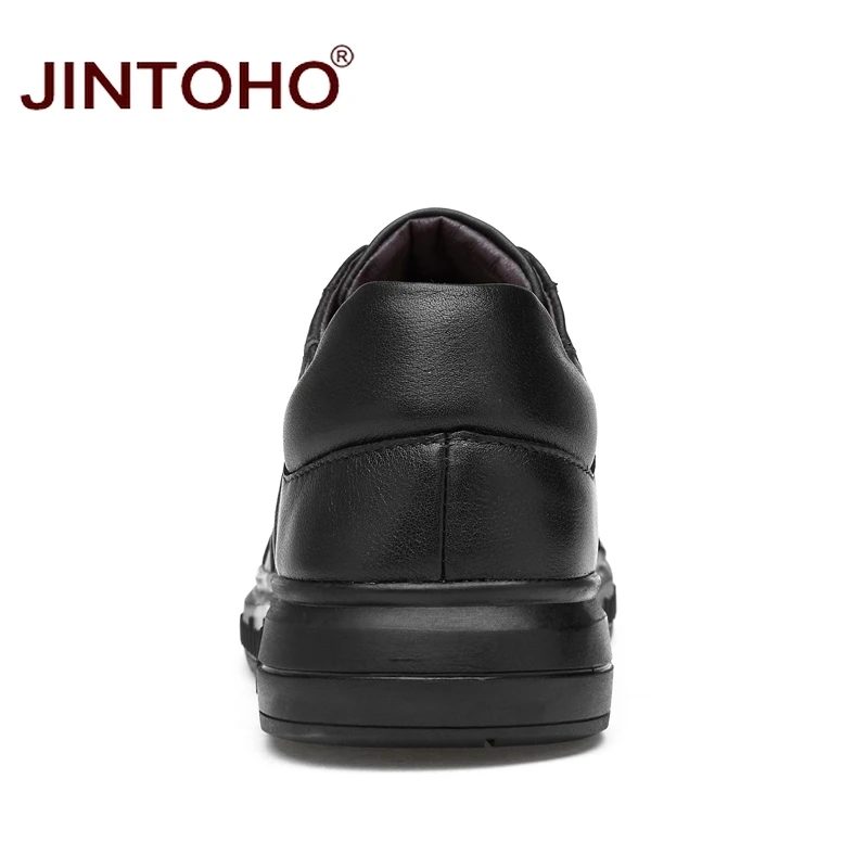 Туфли JINTOHO мужские из натуральной кожи брендовые модные повседневные ботинки