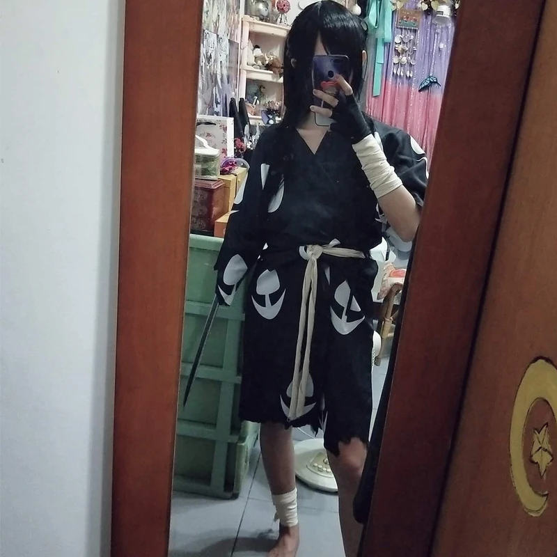 Костюм для косплея аниме Dororo кимоно Hyakkimaru костюм плащ на Хэллоуин + шарф полный