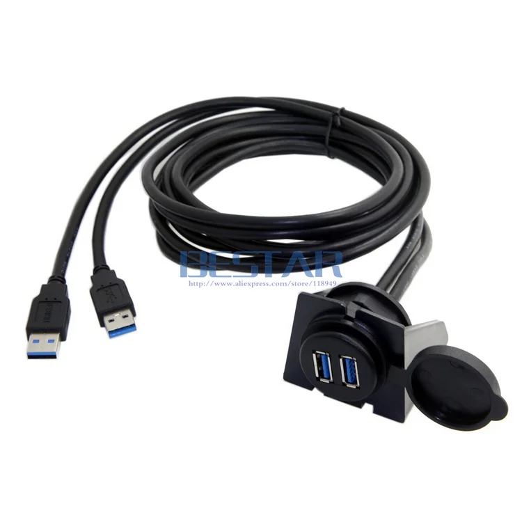 6FT Dual USB 3 0 удлинитель AUX установка для автомобильного крепления панели приборной 2