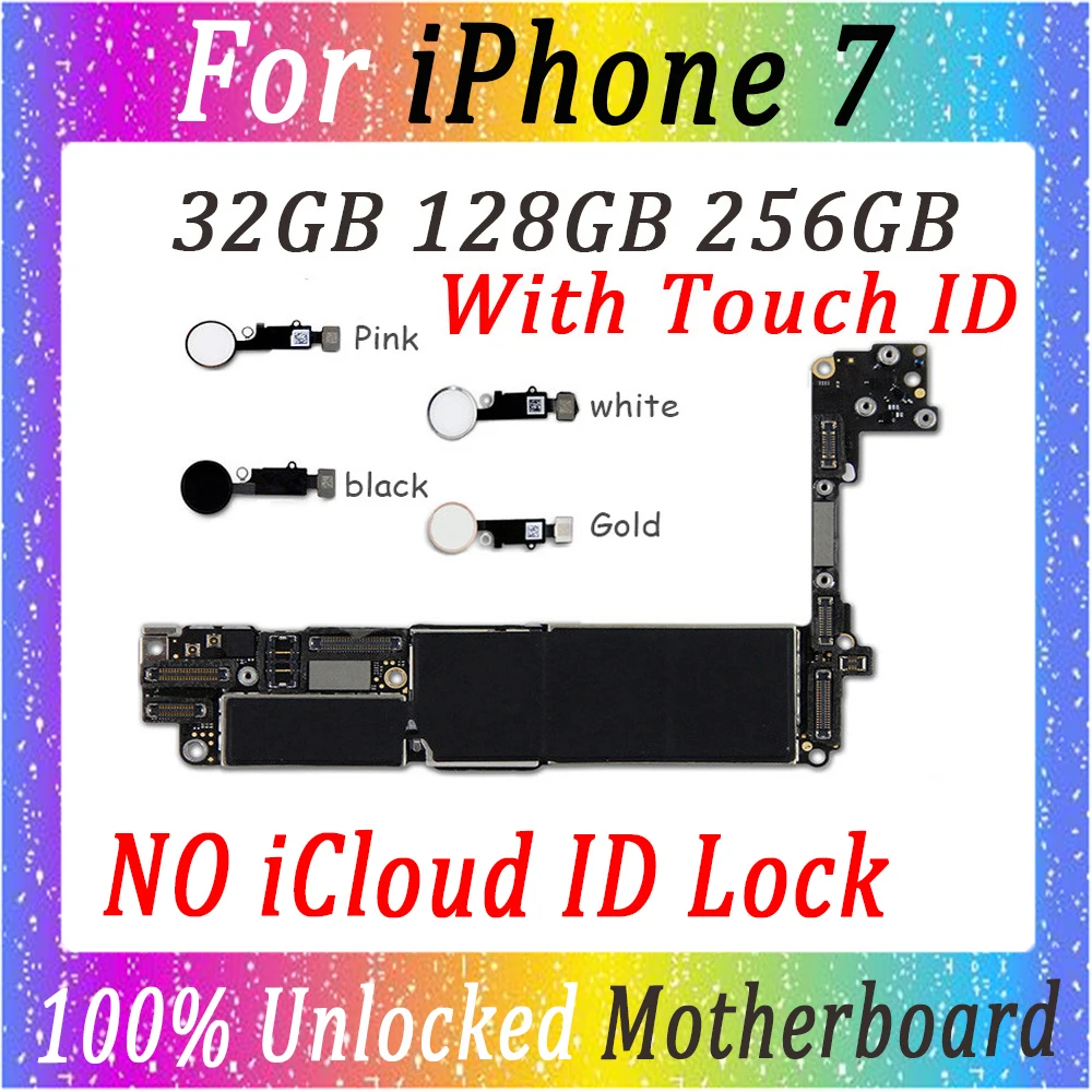 100% оригинальная разблокированная материнская плата для iphone 7 с/без сенсорной