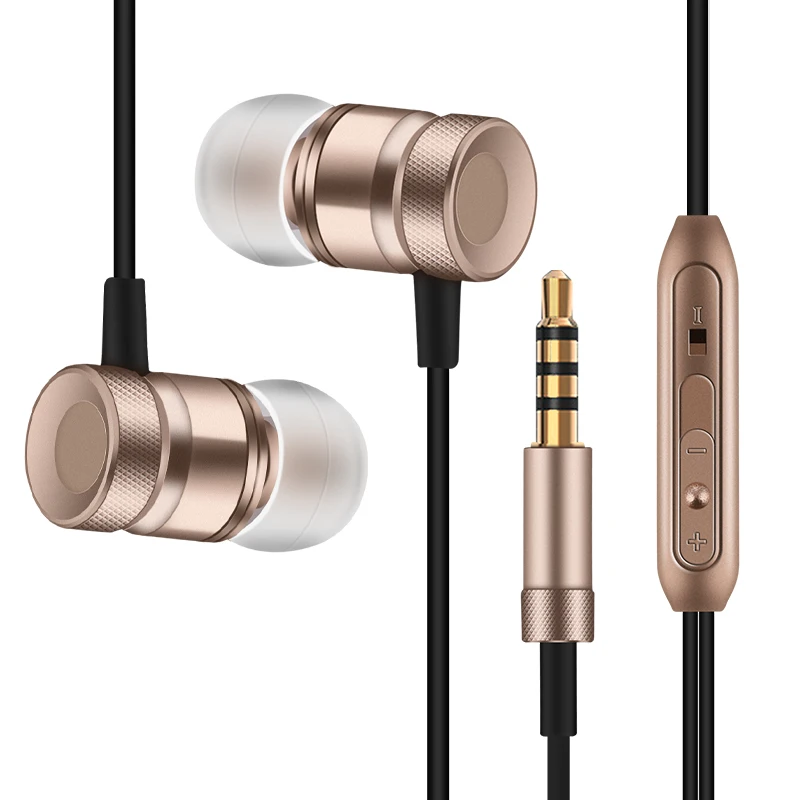 

2016 New Metal Headphone Super Earphones Bass Volume Control With Mic Headsets For Meizu Pro 6