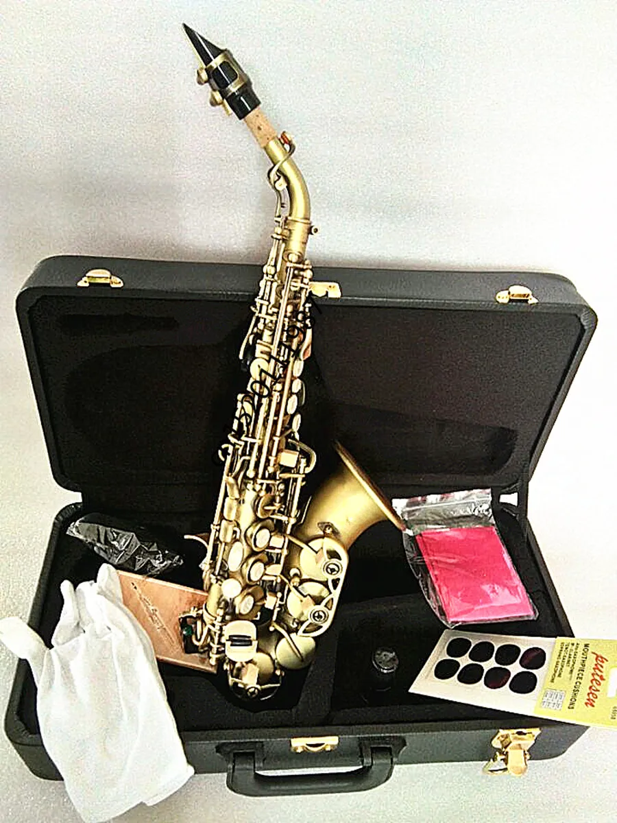 Сопрано высокое качество sax изогнутые BB колокольчиками без каблука инструменты