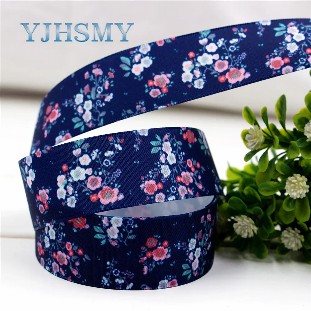 YJHSMY D 17306 1114 10 ярдов 25 мм цветочный принт grosgrain ленты Свадебные аксессуары