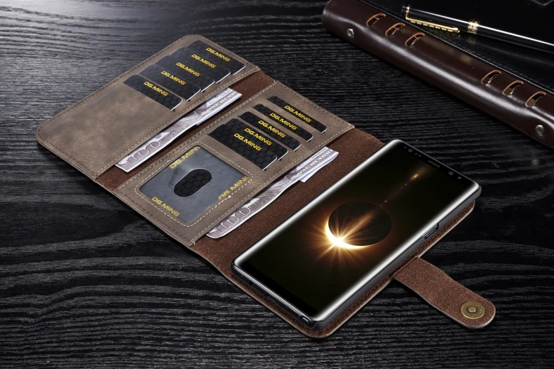 Многофункциональный брендовый Чехол-кошелек для Samsung Galaxy Note 8 роскошный кожаный