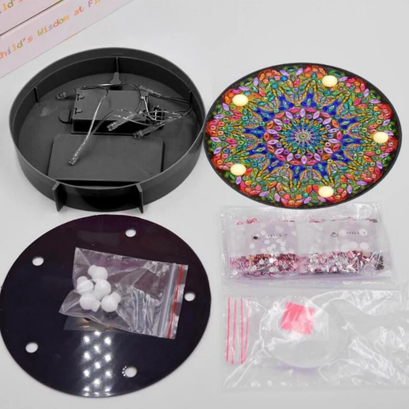 5D DIY Мандала Светодиодная лампа алмазная живопись для животных полная Алмазная