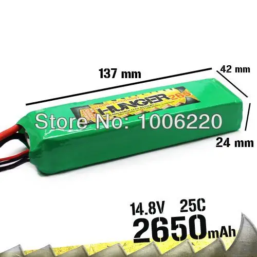 5pcs/lot Hot selling HUNGER 2650MAH 4S 25C MAX 50C 14.8V LIPO PACK BATTERY Aircraft NANO TECH AKKU EC5---RC03287 | Игрушки и хобби