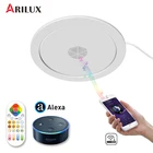 Музыкальный потолочный светильник ARILUX, 24 Вт, Wifi, дистанционное Голосовое управление, bluetooth динамик, RGBW + WW, светодиодный потолочный светильник с поддержкой Alexa