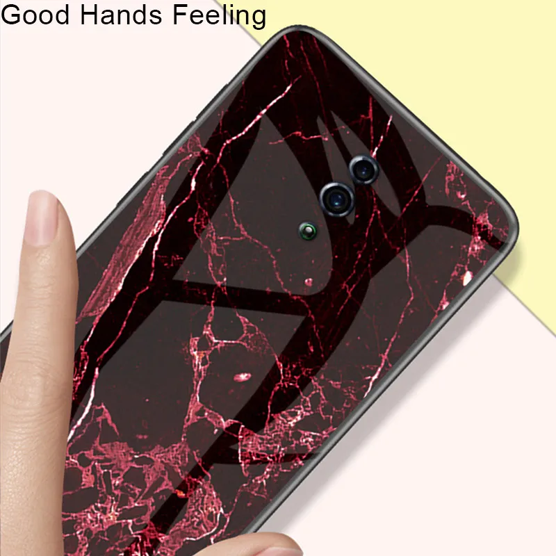 Закаленное стекло чехол для OPPO Realme 3 роскошный модный мраморный стеклянный Reno (6 4