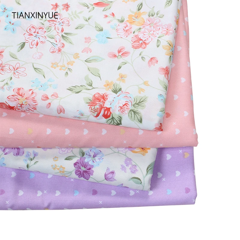 TIANXINYUE 4 шт./лот цветок сердце Хлопок Ткань Лоскутная DIY лоскутное шитье жир четверти пачка ткани Telas Tilda рукоделие