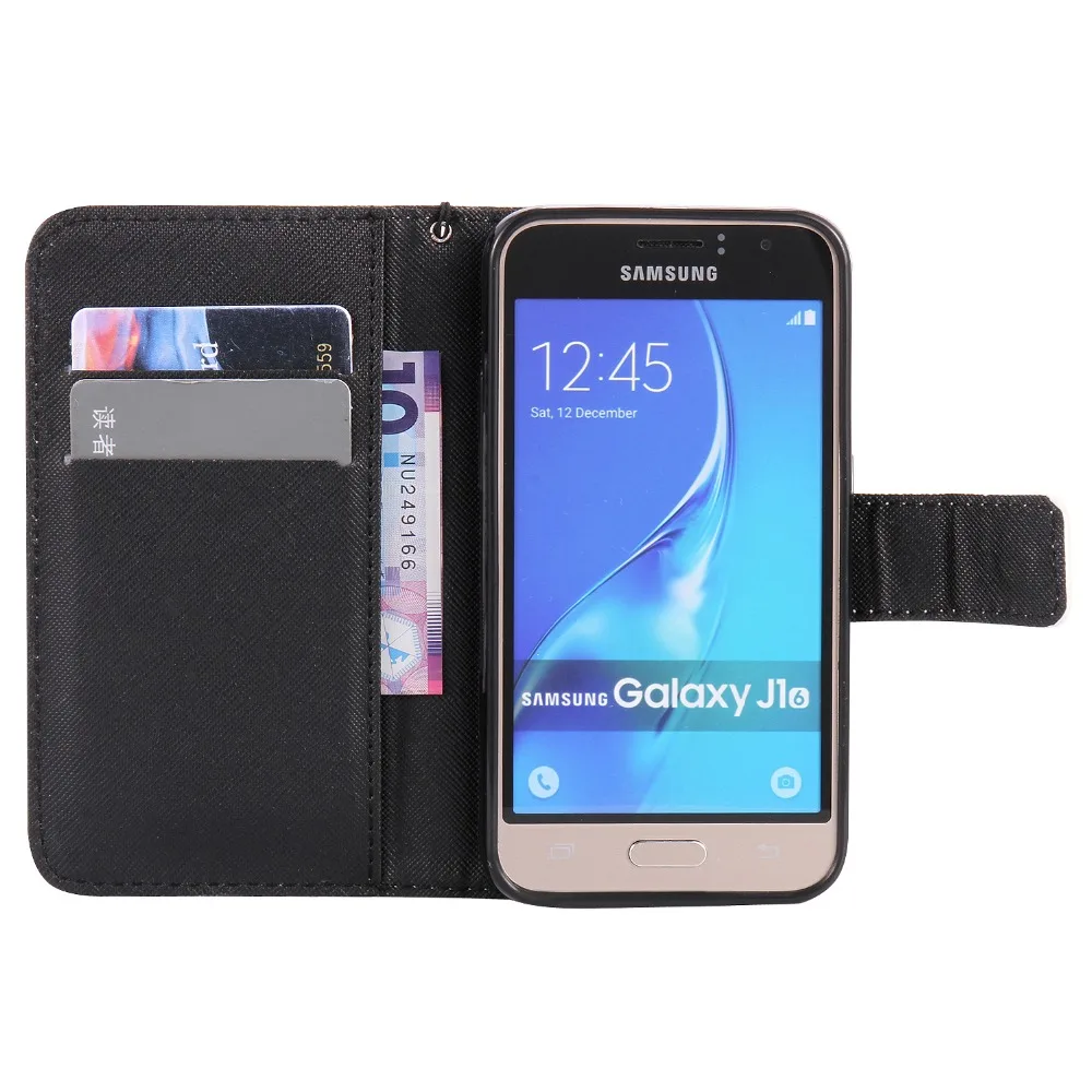 Painted Flip Case For Samsung j120 j120F PU Leather+Silicon Wallet Stand Cover galaxy j1 2016 sm-j120f Phone Cases | Мобильные