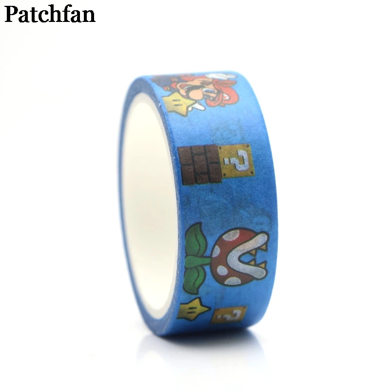 Patchfan Супер Марио Забавный мультфильм альбом книга DIY Скрапбукинг дети клей васи маскировки клейкие ленты Печатный узор наклейки A2002