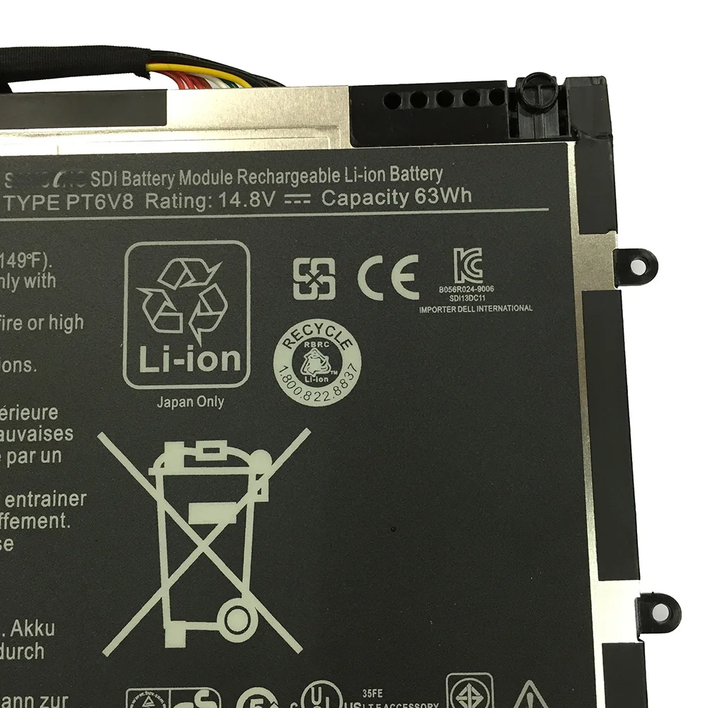 14 8 в 63 Вт/ч PT6V8 новый оригинальный аккумулятор для ноутбука Dell 0w3vx3 08P6X6 Alienware M11x M14x R1