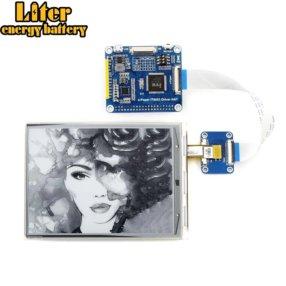 6-дюймовый E-Ink дисплей Waveshare для Raspberry Pi 800*600 IT8951controller USB/SPI/I80/I2C интерфейс четкий |