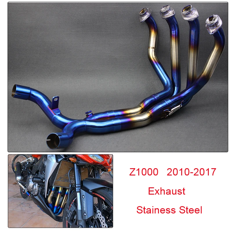 Z1000 2010-2017 Мотоцикл выхлопная труба глушитель Модифицированная нержавеющая сталь