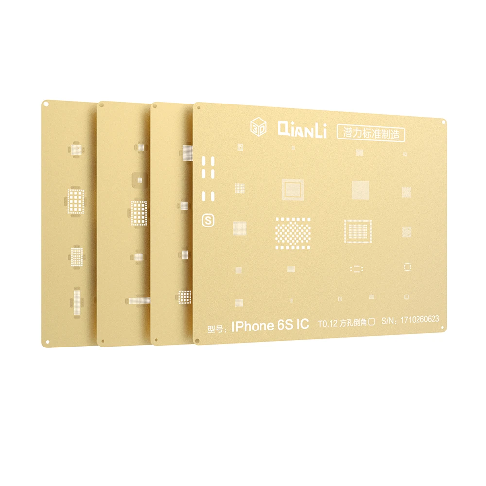 Qianli Новый 3D позиционирование Золотой трафарет IC для iPhone 6 6Plus 6S 6SP 7P 8 8P квадратное
