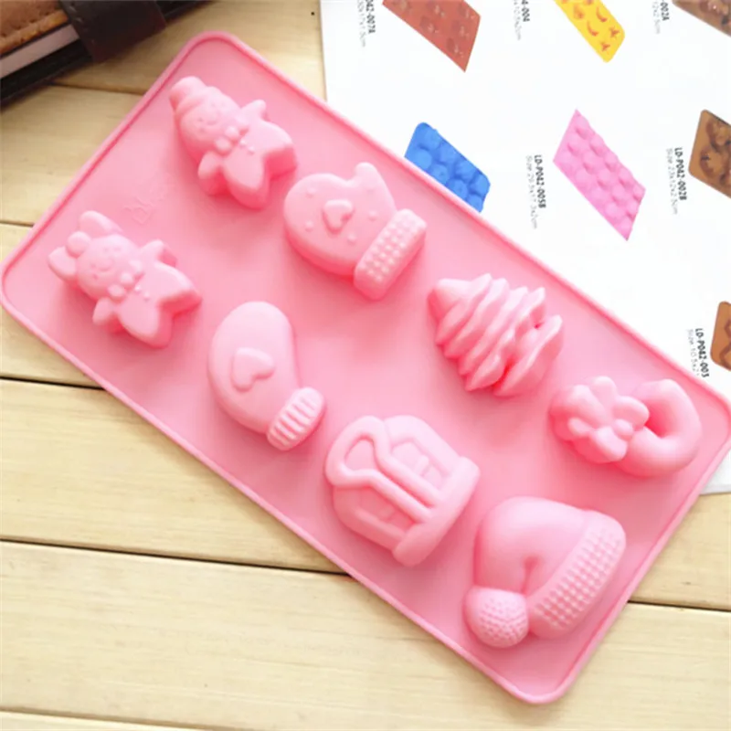 2019 Новый DIY силиконовая форма для торта Конфета формы 8 Рождественская шапка