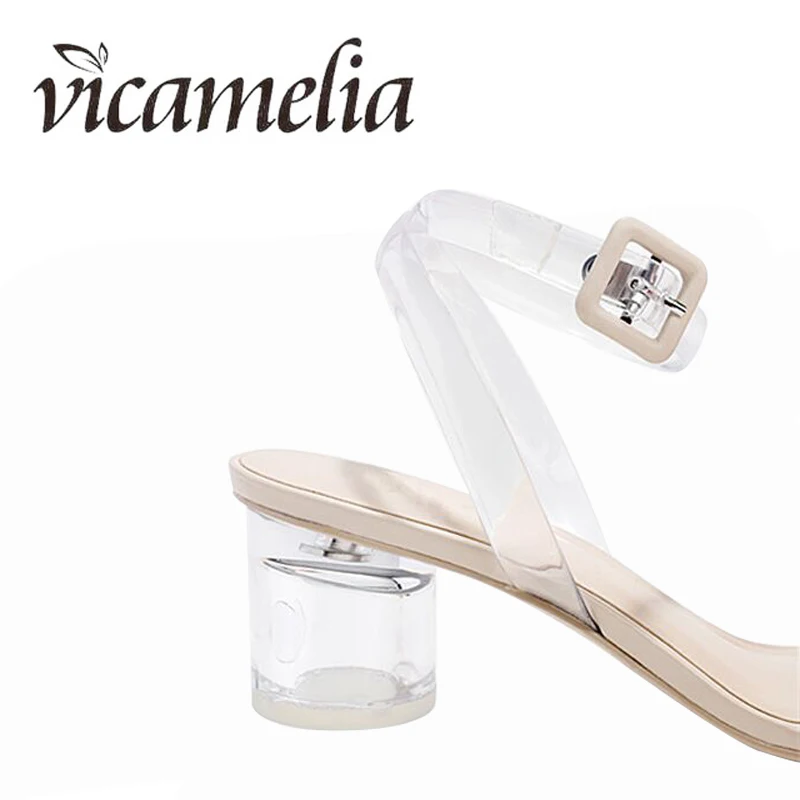 Vicamelia/сандалии из пвх на прозрачном каблуке женская прозрачная Классическая