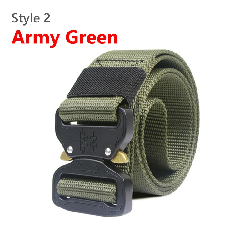 Style 2 Army Green Наружный сверхмощный Риггер армейский ремень с быстроразъемной металлической пряжкой - Цвет: Style 2 Army Green