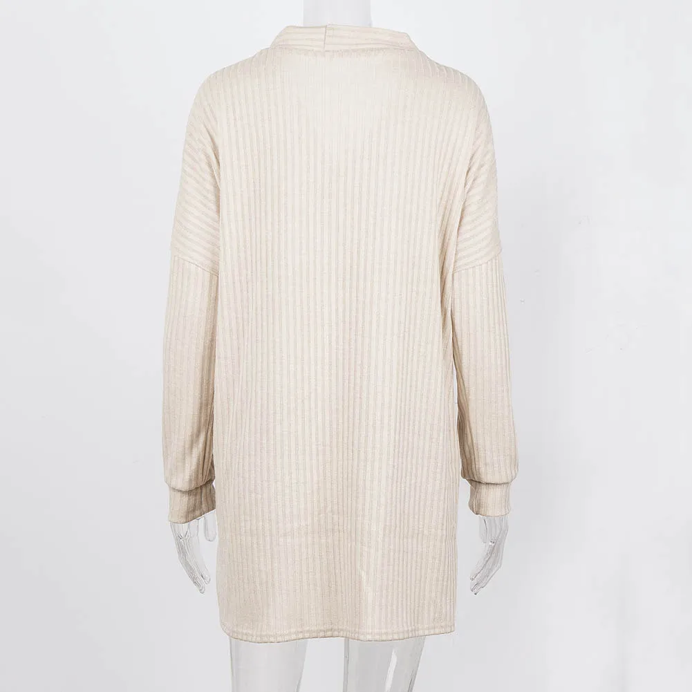 

Women Long Sleeve Loose Knit Cardigan Autumn Winter Knitted Sweater Coat H8