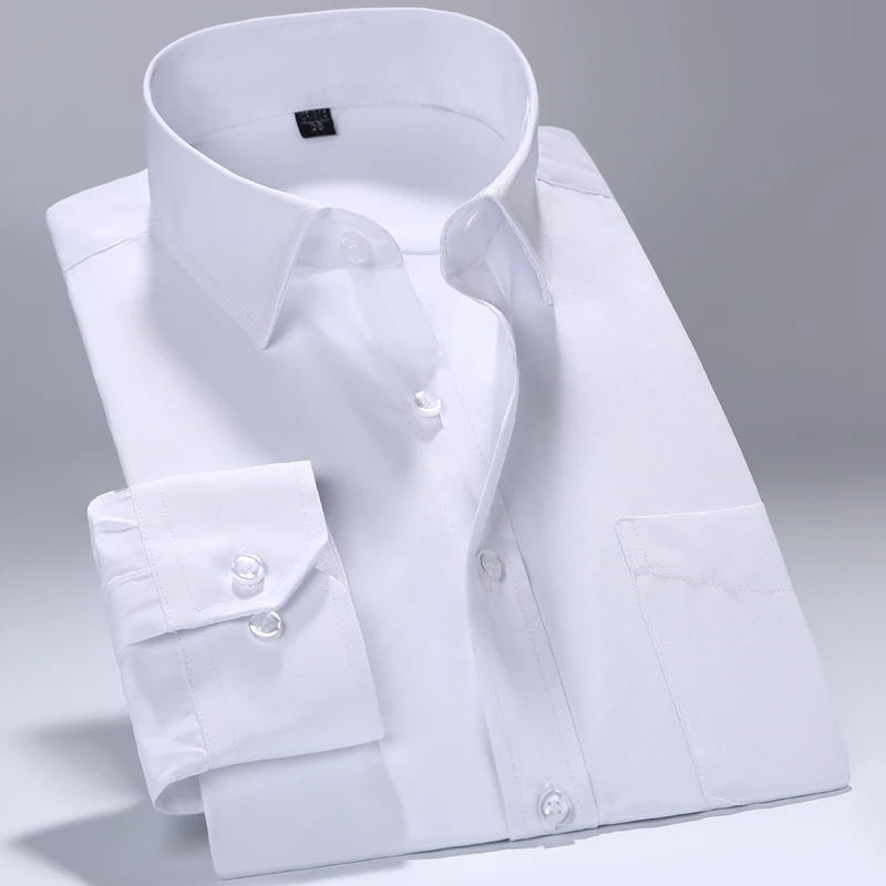 Мужская Однотонная рубашка в полоску классическая формальная деловая с длинным