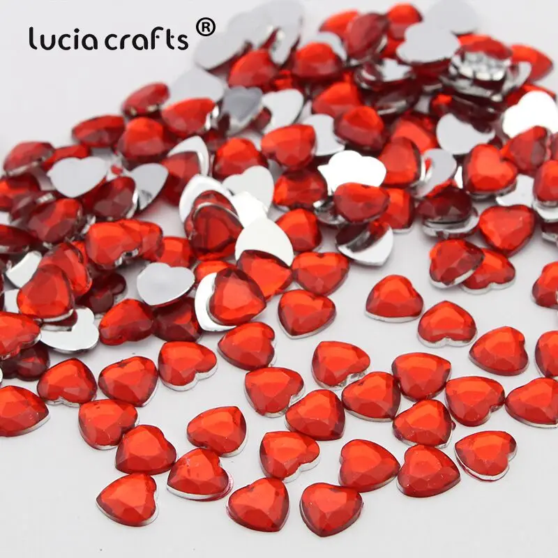 Lucia crafts 8 мм Сердце Стразы Аксессуары для одежды и ювелирных изделий бисер DIY Имитация бриллианта(250 шт./лот) G0411 - Цвет: Color 5 red