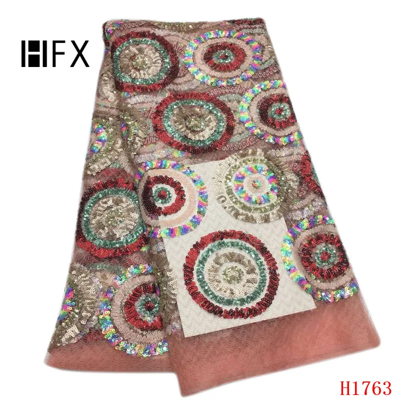 HFX последние африканские шнурки 2019 блесток вышитые нигерийская Свадебная лента