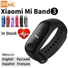Xiaomi mi смарт-браслет 3 фитнес-браслет mi Band 3 большой сенсорный экран OLED сообщение время сердечного ритма Smartband