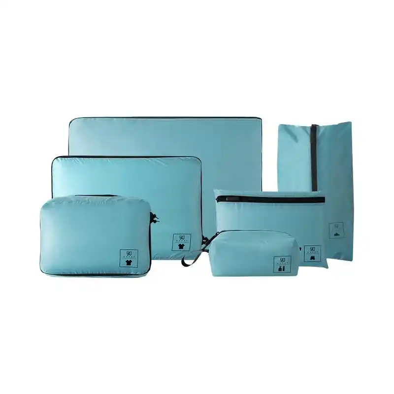 blue Six-piece set Xiaomi Mijia 90 хранение водонепроницаемое противообрастающее покрытие складное хранение одежды обувь нижнее белье легко носить с собой Ультралегкая дорожная сумка - Цвет: blue Six-piece set