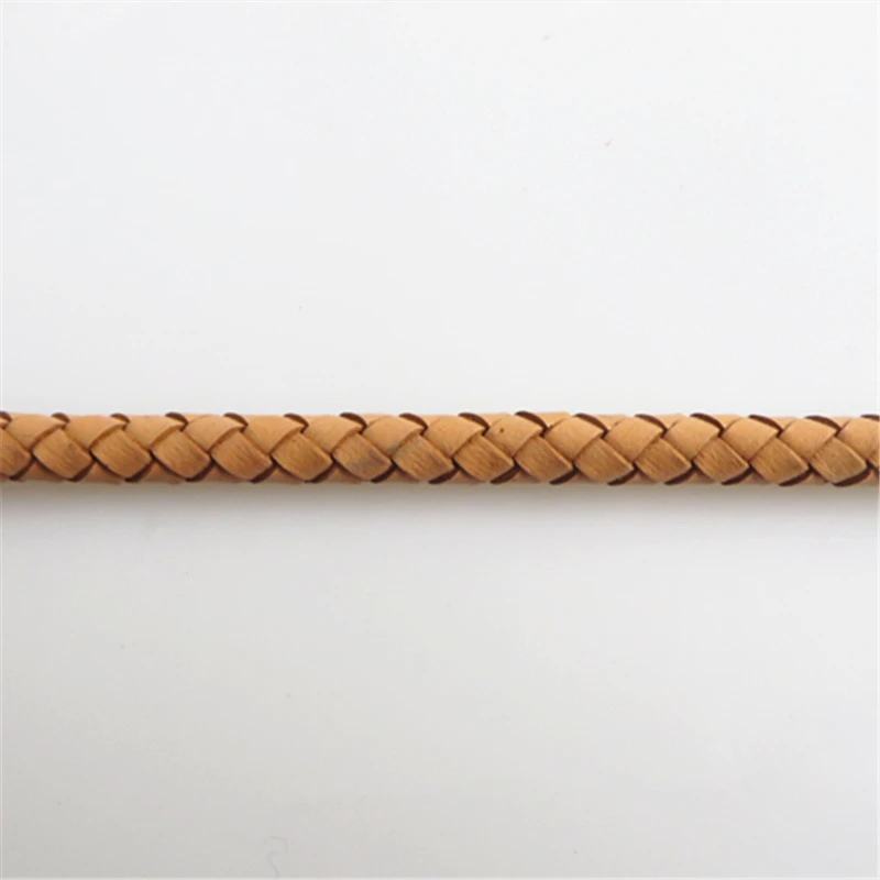 1 метр 6 мм круглый Топаз Желтый Плетеный настоящий шнур из натуральной кожи для