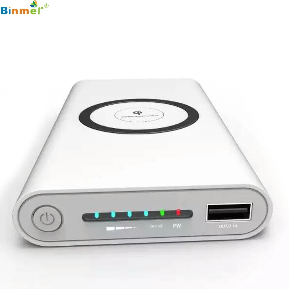 Binmer портативное Внешнее USB мобильное зарядное устройство 10000 мАч и беспроводное зарядное устройство 2 в 1 подходит для путешествий и прочный для Iphone X