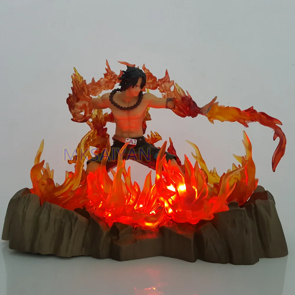 One Piece Эйс экшн-фигурки Zero Fire Fist Led Light аниме-фигурка игрушки для детей коллектор украшение кукла подарок