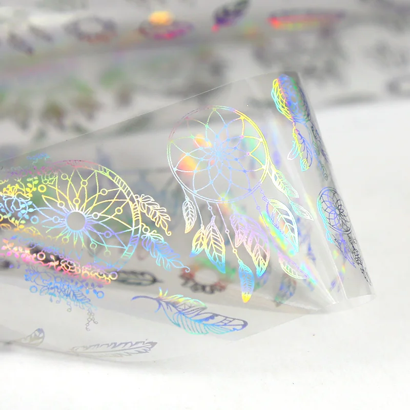 Nail Foil 4*100cm Holographic Laser Geometric Catch Dream Transfer Sticker Manicure Art Decorations Ra | Красота и здоровье
