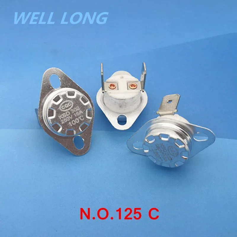 

(10 pcs/lot) Normally Open Thermostat, Temperature Switch, NO 125 Celsius KSD301 16A 250V .