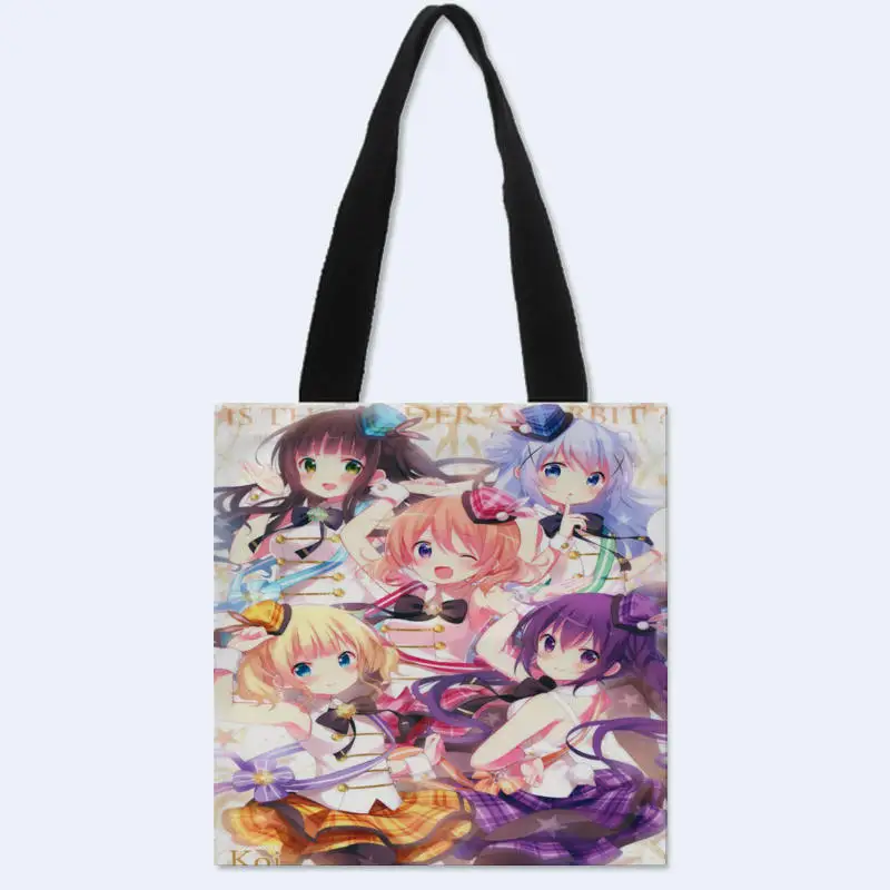 HEARMNY пользовательский Gochuumon wa Usagi Desu ka Сумка тоут двухсторонняя льняная