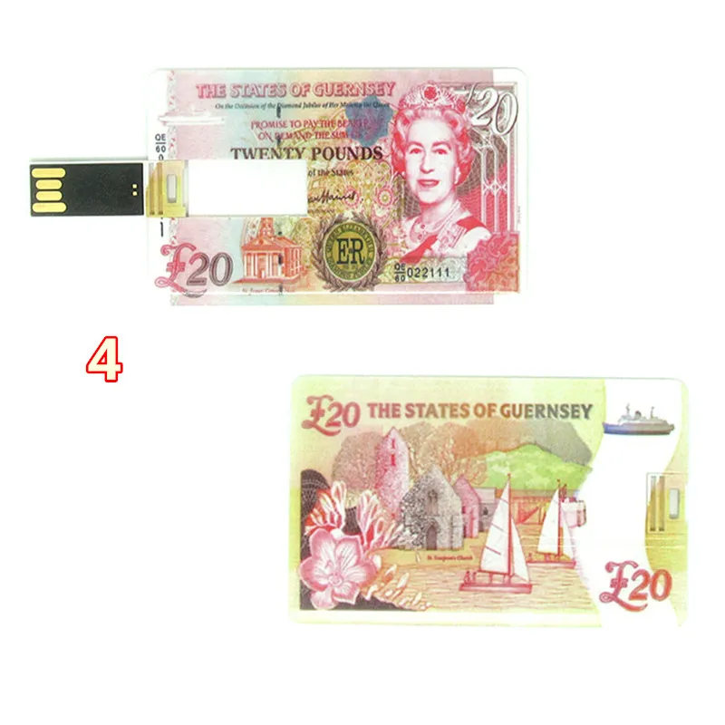 Подлинная денежная валюта Кредитная карта флэш накопитель usb памяти Флешка ручка