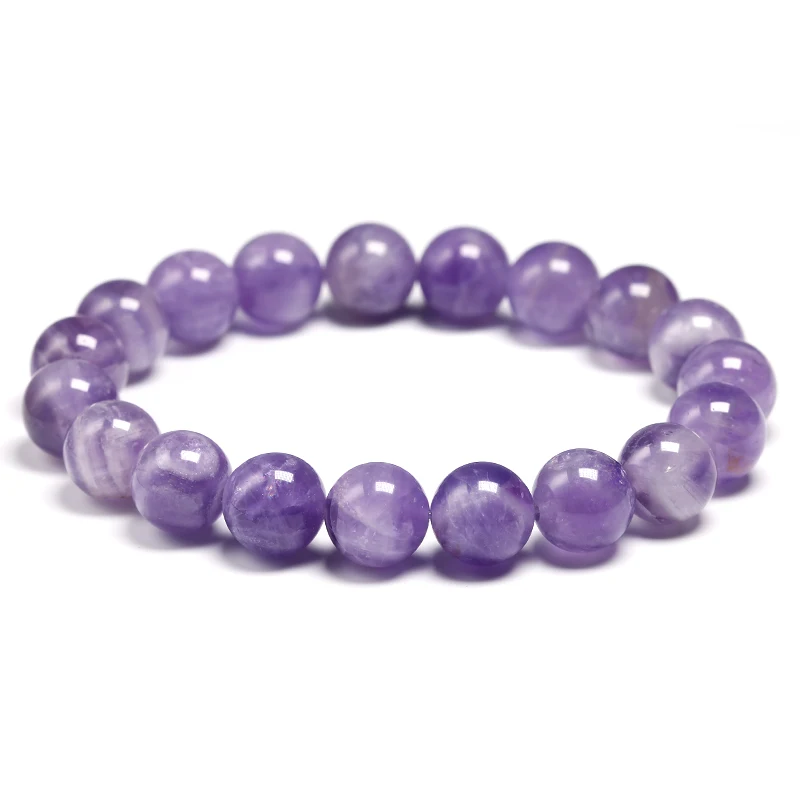 Женский браслет с натуральными камнями, браслет из растягивающегося кварцевого энергетического камня светильник-фиолетового цвета с буси...