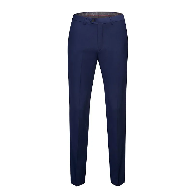 NAVY blue PYJTRL Для мужчин s Однотонная одежда Бизнес оккупации Slim Fit платье офисные брюки мужская одежда брюки для официального костюма Повседневное для Для мужчин - Цвет: NAVY blue