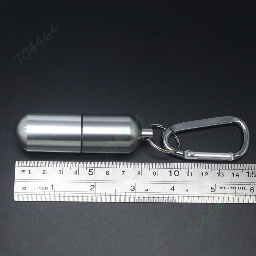 Большого размера алюминиевый Водонепроницаемый крюк брелок медицина таблетки