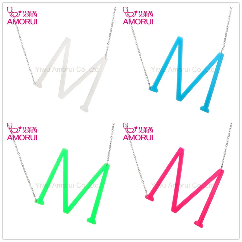 Ожерелье с 26 буквами акриловое ожерелье именем алфавита модное чокер именной
